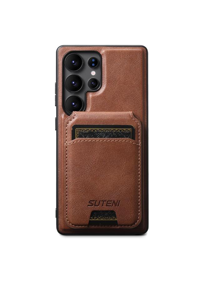 Suteni Case For Samsung Galaxy S25 Ultra 5G M5 Magnetic Card Bag MagSafe Leather Phone Case - Image 1