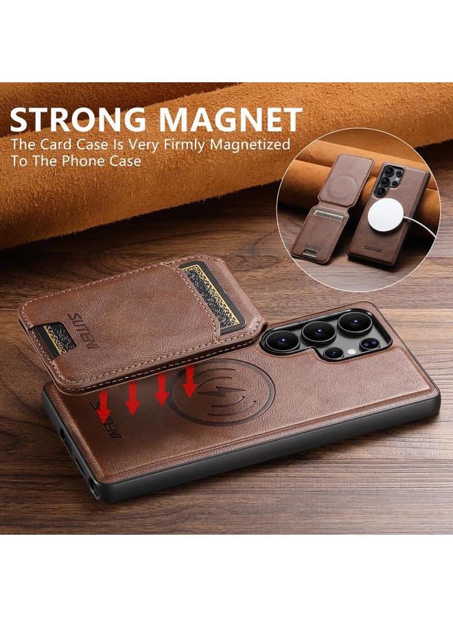 Suteni Case For Samsung Galaxy S25 Ultra 5G M5 Magnetic Card Bag MagSafe Leather Phone Case - Image 3