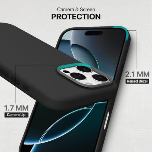 CASEGEAR Silicone Snap Fit Back Cover Case Compatible with iPhone 16 Pro Max | 8 Feet Drop Protection | Compatible with MagSafe | 360° Protection | Shockproof & Scratch Resistant | Black - Image 4