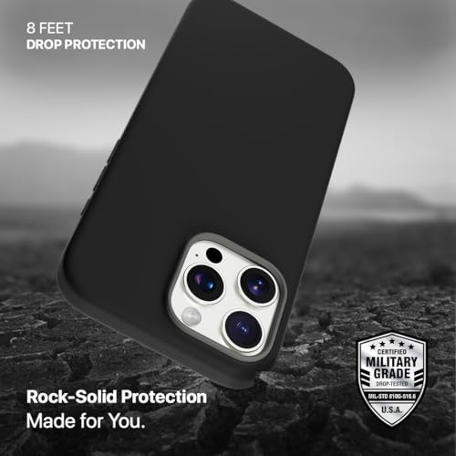CASEGEAR Silicone Snap Fit Back Cover Case Compatible with iPhone 16 Pro Max | 8 Feet Drop Protection | Compatible with MagSafe | 360° Protection | Shockproof & Scratch Resistant | Black - Image 3