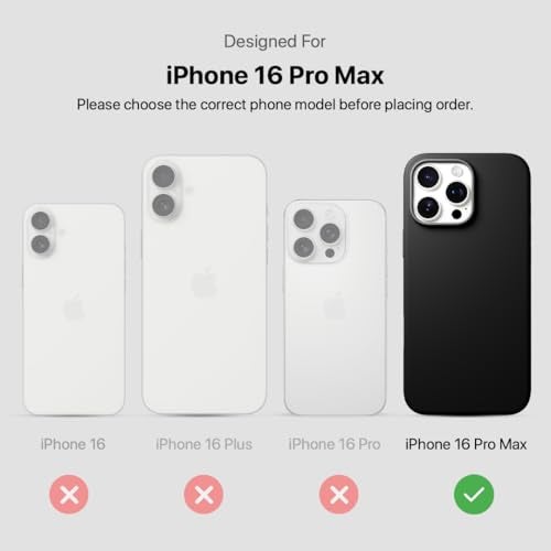 CASEGEAR Silicone Snap Fit Back Cover Case Compatible with iPhone 16 Pro Max | 8 Feet Drop Protection | Compatible with MagSafe | 360° Protection | Shockproof & Scratch Resistant | Black - Image 2