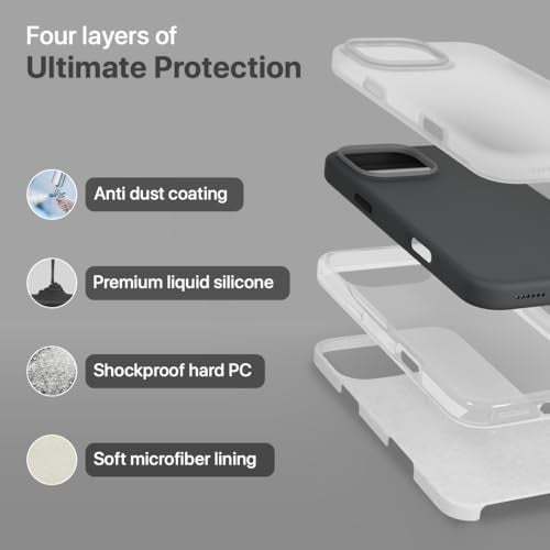 CASEGEAR Silicone Snap Fit Back Cover Case Compatible with iPhone 16 Pro Max | 8 Feet Drop Protection | Compatible with MagSafe | 360° Protection | Shockproof & Scratch Resistant | Black - Image 5