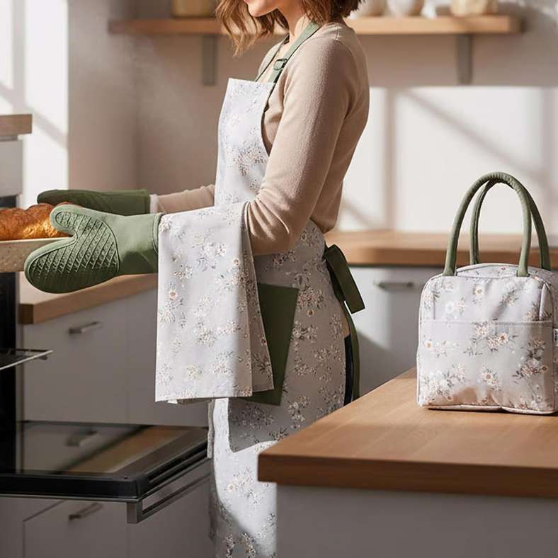 Pan Home Fleur Tea Towel - Sage - Image 4