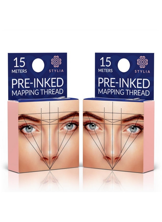 Stylia - Microblading Supplies Pre-Inked Eyebrow Mapping String - 30 Meters - Ultra-Thin, Mess-Free Thread, Create a Crisp, Spot-on Brow Map Every Time - Hypoallergenic, Cosmetic Grade For Permanent Makeup - Image 1