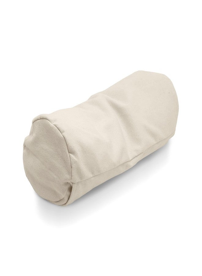 Bean Products Organic Cotton Neck Roll Pillowcase - Soft and Breathable 8 oz Twill Flannel Fabric Pillow Cover - Fully Enclosed Sleeve Design Washable Pillow Protector - Natural, 6" x 16" - Image 1