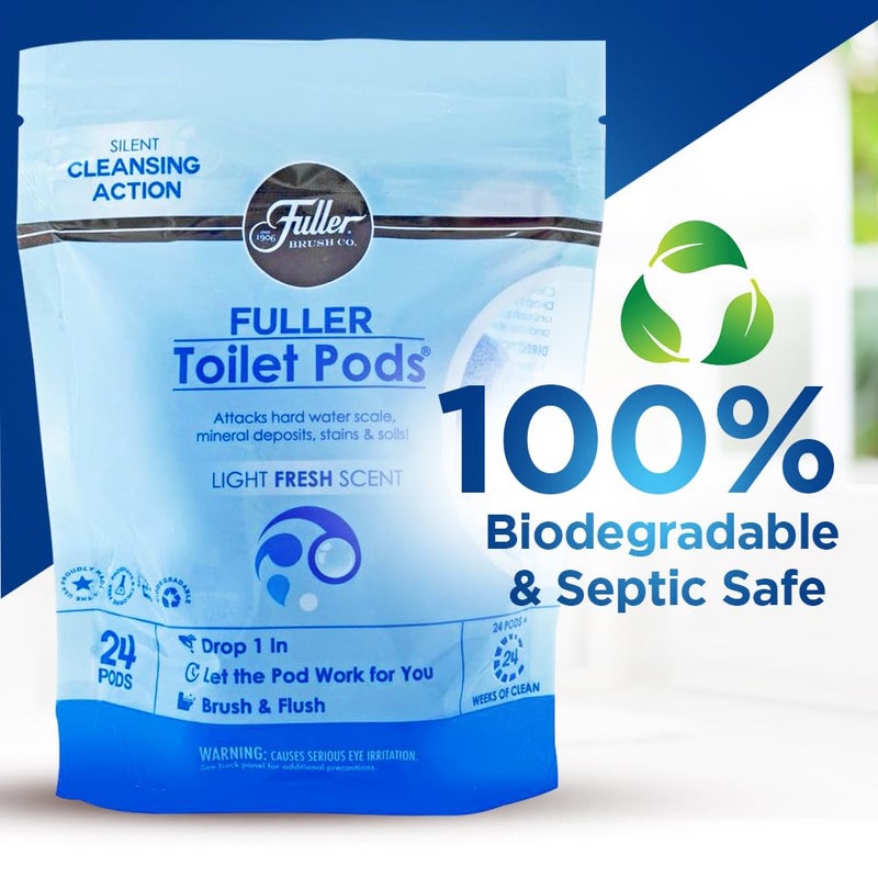 Fuller Brush Toilet Bowl Cleaner Pods - Water Soluble Tablet Cleansers, Cleans Descales & Refreshes Bathroom Toilets Removes Odors Soils & Stains Light Fresh Scent Ideal for Homes & Businesses 1-Pack - Image 3