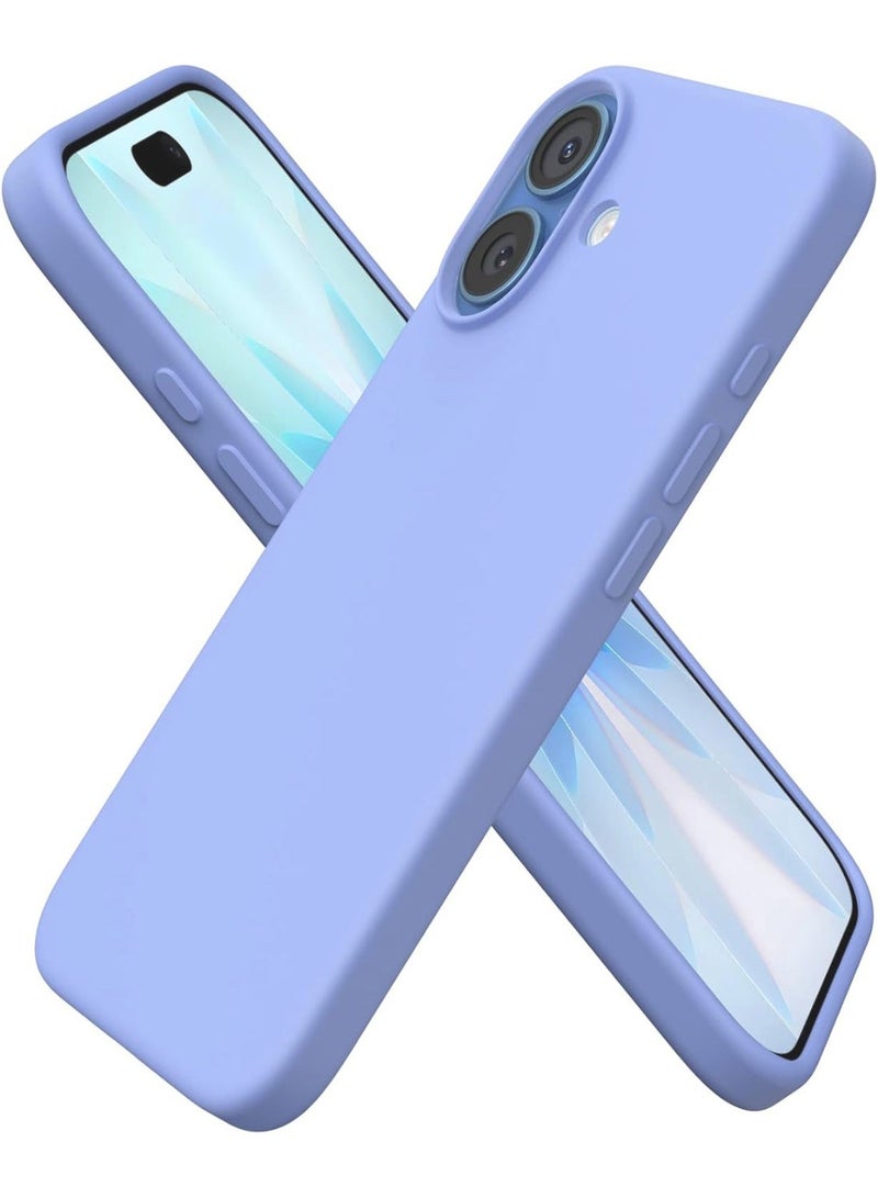 جراب متوافق مع iPhone 17، جراب هاتف نحيف من السيليكون السائل بأربع طبقات من المطاط الهلامي الناعم المقاوم للصدمات مع بطانة من الألياف الدقيقة المضادة للخدش (أزرق فاتح) - Image 1