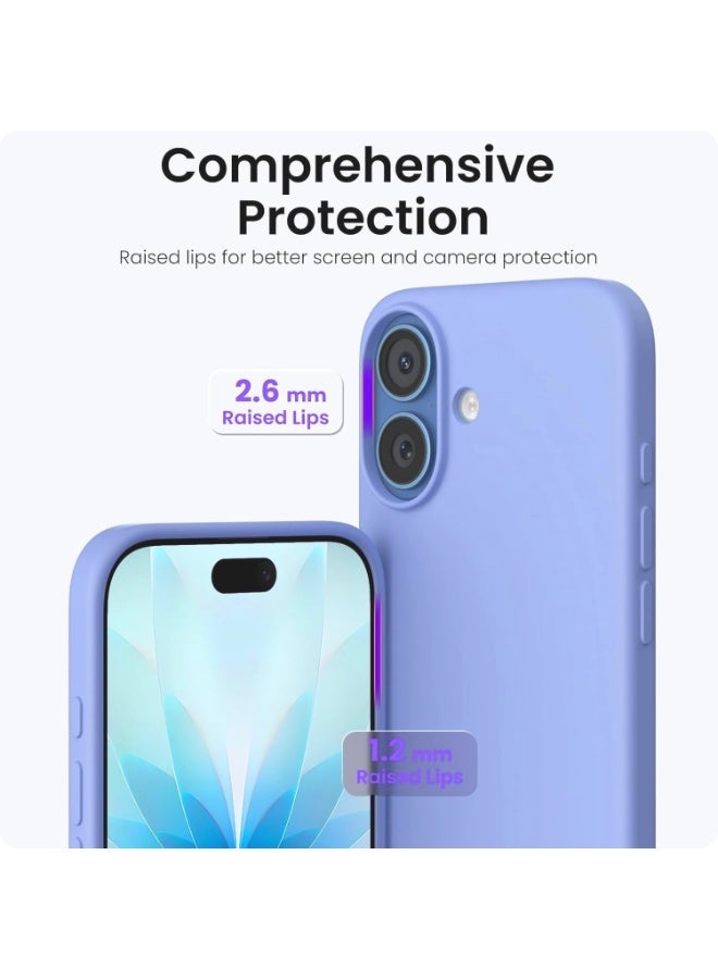 جراب متوافق مع iPhone 17، جراب هاتف نحيف من السيليكون السائل بأربع طبقات من المطاط الهلامي الناعم المقاوم للصدمات مع بطانة من الألياف الدقيقة المضادة للخدش (أزرق فاتح) - Image 2