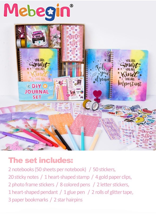 MEBEGIN DIY Journal Kit for Girls with Varity Accessories,DIY Journal Set for Tween Teen Girls,Stationery Set,Scrapbook Diary Supplies Set,Journaling Art Crafts Kit,Ideal Gifts for 8+ Year Old Girl  - Image 4
