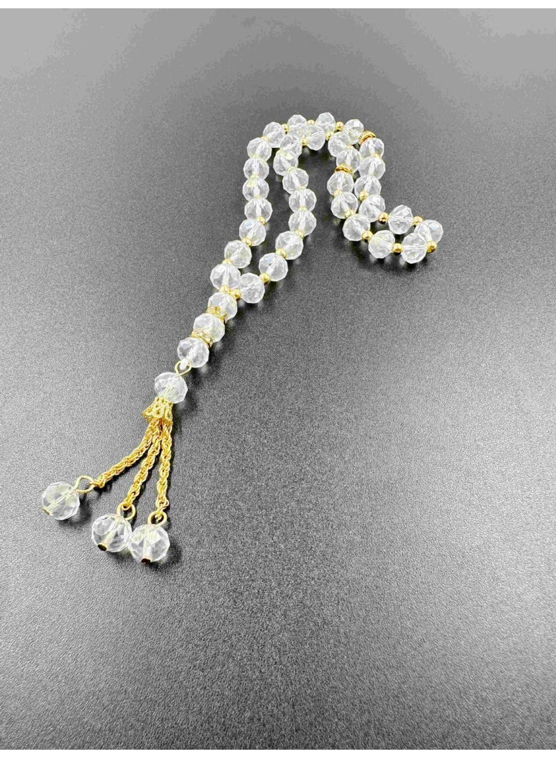 NIBEMINENT 33 Muslim Prayer Beads Crystal White/10mm 