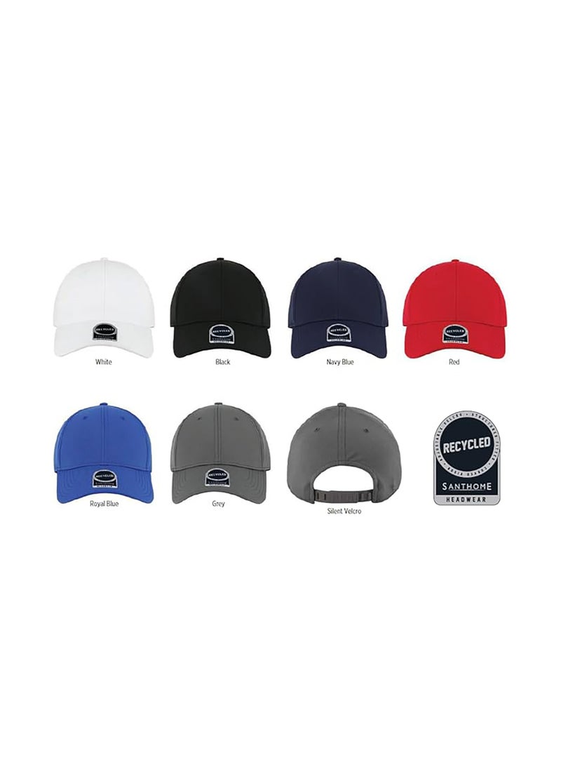 SANTHOME - Santhome Titan Cap for Men Branded Recycled structured 6 Panel Premium cap with a Stylish Heavy Ribbed Double Jersey Knit Structure with Silent Adjustable Velcro - Image 1