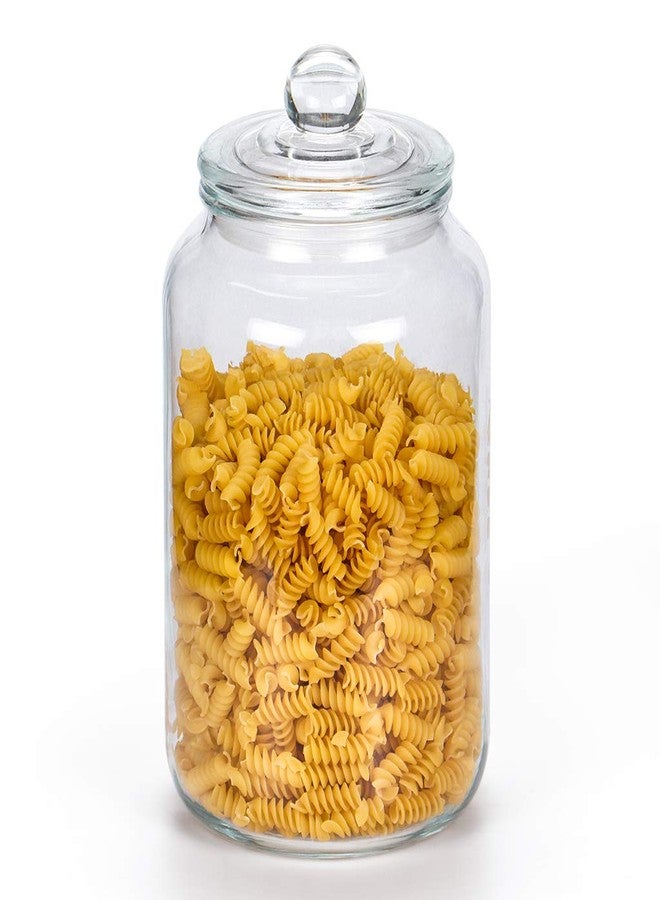 MDLUU Glass Jar with Airtight Lid, 3L/101oz Glass Canister, Pantry Storage Container, Large Apothecary Jar for Candy, Cookie, Flour, Brown Sugar - Image 1