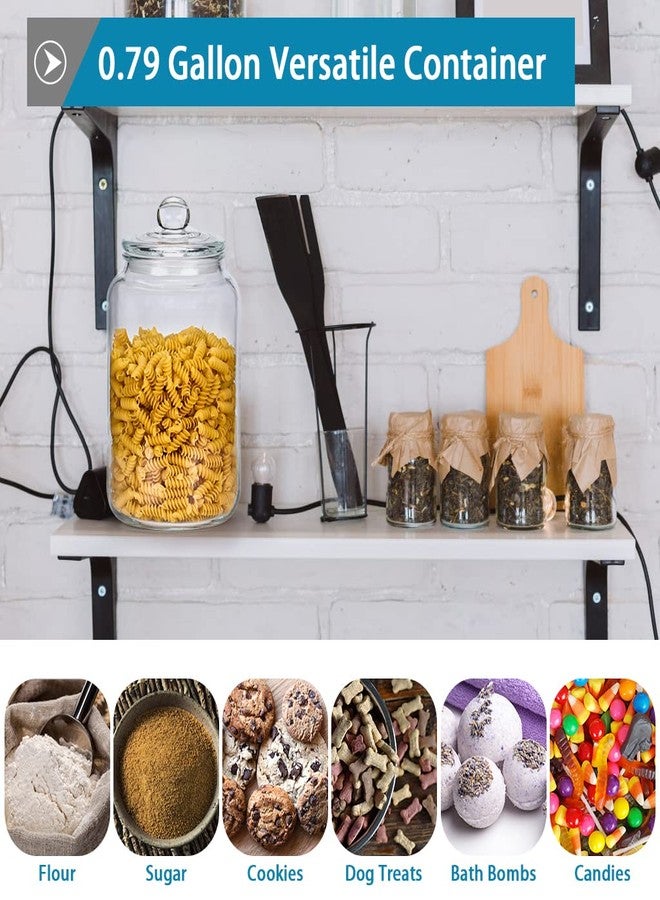 MDLUU Glass Jar with Airtight Lid, 3L/101oz Glass Canister, Pantry Storage Container, Large Apothecary Jar for Candy, Cookie, Flour, Brown Sugar - Image 5