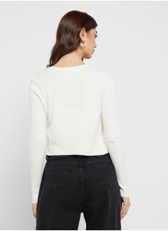 ONLY Heart Motif Button Detail Cardigan  - Image 2