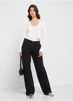 ONLY Heart Motif Button Detail Cardigan  - Image 4