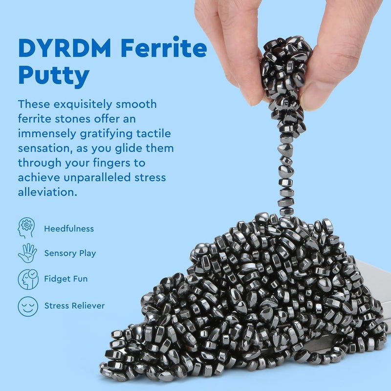 DYRDM Ferrite Putty, Over 500 Weak Magnetic Ferrite Stones Black, Satisfying Magnet Rocks Desk Toys for Office and Fidget Toys for Adults - Image 2