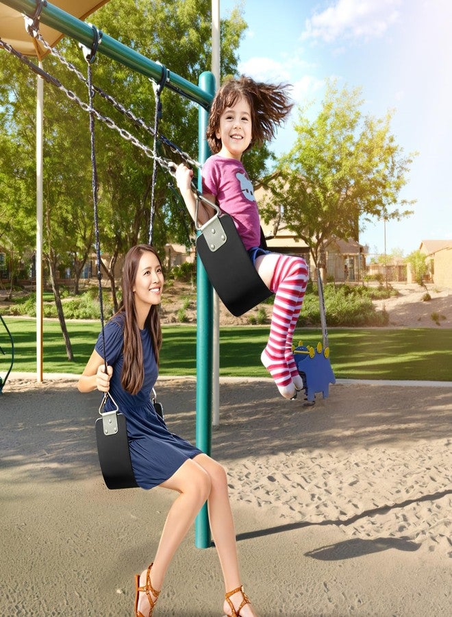 مقعد أرجوحة بحلقة مثلثة معدنية 30.4 × 5.9 بوصة، ملحقات بديلة شديدة التحمل لمجموعة الأرجوحة للأطفال والكبار في الهواء الطلق، الملعب، الأشجار، الفناء الخلفي - أسود (يتحمل وزن 300 رطل) - Image 5