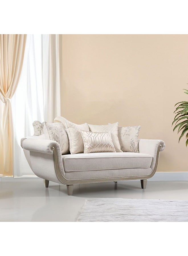 DANUBE HOME أريكة قماشية من Bunbury بمقعدين، تصميم عصري، أريكة بمقعدين، أثاث مريح لغرفة المعيشة، الطول 192 × العرض 94 × الارتفاع 91 سم، بيج - Image 1