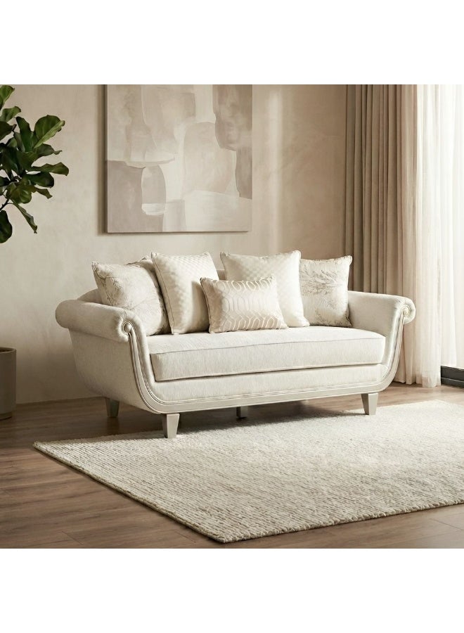 DANUBE HOME Bunbury 2 Seater Fabric Sofa I Modern Design Two Seat Sofas I Comfortable Living Room Furniture L 192 x W 94 x H 91 cm Beige - Image 1