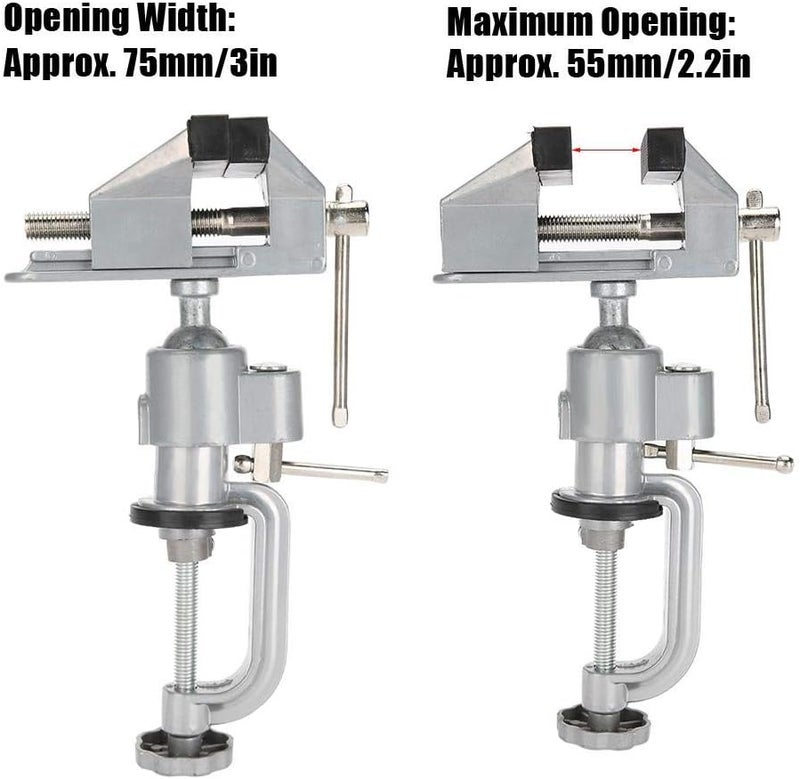 كلاراكو منضدة/ملزمة طاولة صغيرة من كلاركو، مصنوعة من سبائك الألومنيوم، تدور بزاوية 360 درجة، منضدة صغيرة، مشبك طاولة عالمي، أدوات إصلاح المجوهرات بنفسك، للأعمال الصغيرة، والحرف اليدوية، والفنون، والتفاصيل، والنجارة - Image 4