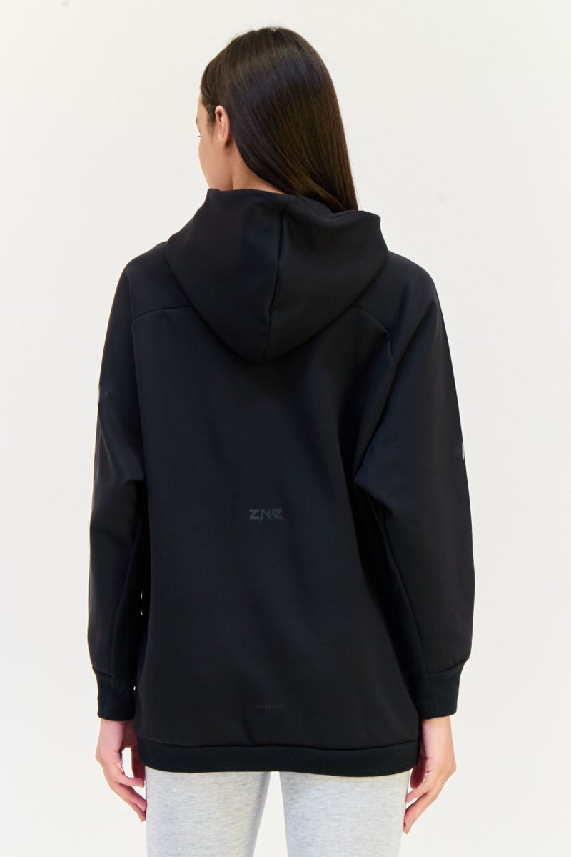 Adidas Women Sportswear Fit Long Sleeve Outdoor Hoodie, Black - Image 2