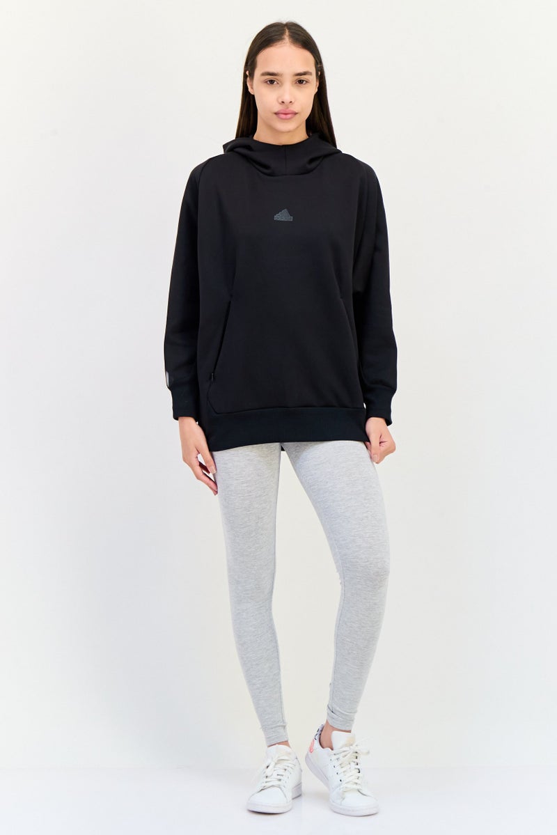 Adidas Women Sportswear Fit Long Sleeve Outdoor Hoodie, Black - Image 4