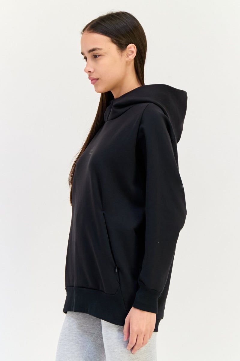 Adidas Women Sportswear Fit Long Sleeve Outdoor Hoodie, Black - Image 3