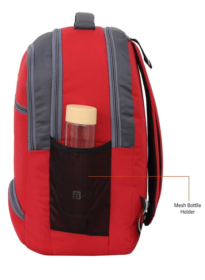 STRONG LIFE 35 Liters Polyester Unisex Backpack for School College Office Travel Bag for Boys and Girls (Red) - Image 4