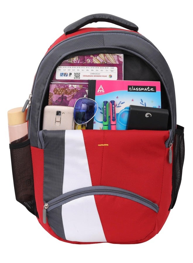 STRONG LIFE 35 Liters Polyester Unisex Backpack for School College Office Travel Bag for Boys and Girls (Red) - Image 3