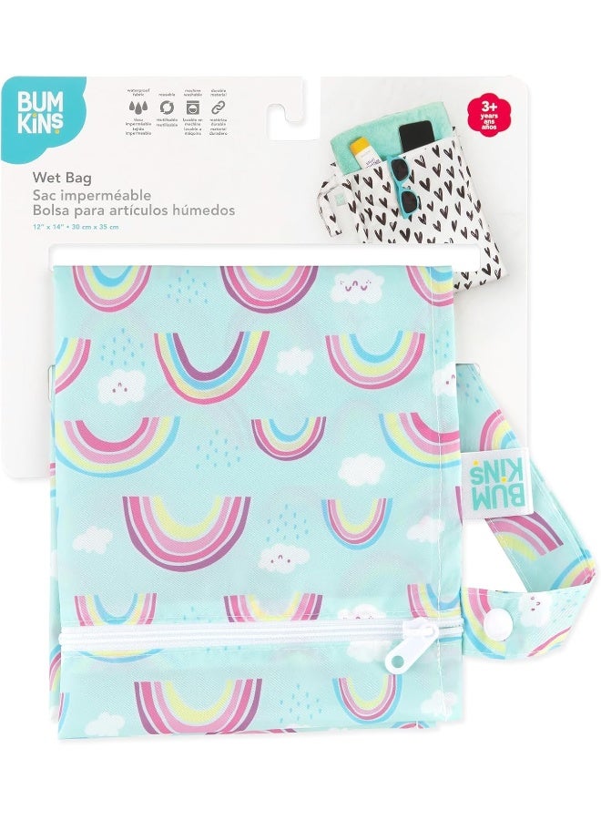 Bumkins Waterproof Wet Bags for Baby, Travel, Swimsuit, Cloth Diapers, Pump Parts, Gym Clothes, Toiletries, Strap to Stroller, Zipper Reusable Bag, Packing Pouch - Image 5