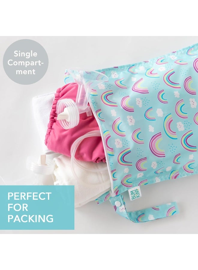 Bumkins Waterproof Wet Bags for Baby, Travel, Swimsuit, Cloth Diapers, Pump Parts, Gym Clothes, Toiletries, Strap to Stroller, Zipper Reusable Bag, Packing Pouch - Image 2