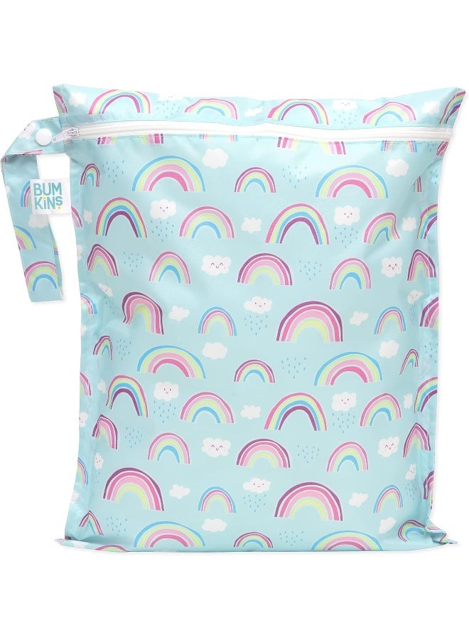 Bumkins Waterproof Wet Bags for Baby, Travel, Swimsuit, Cloth Diapers, Pump Parts, Gym Clothes, Toiletries, Strap to Stroller, Zipper Reusable Bag, Packing Pouch - Image 1