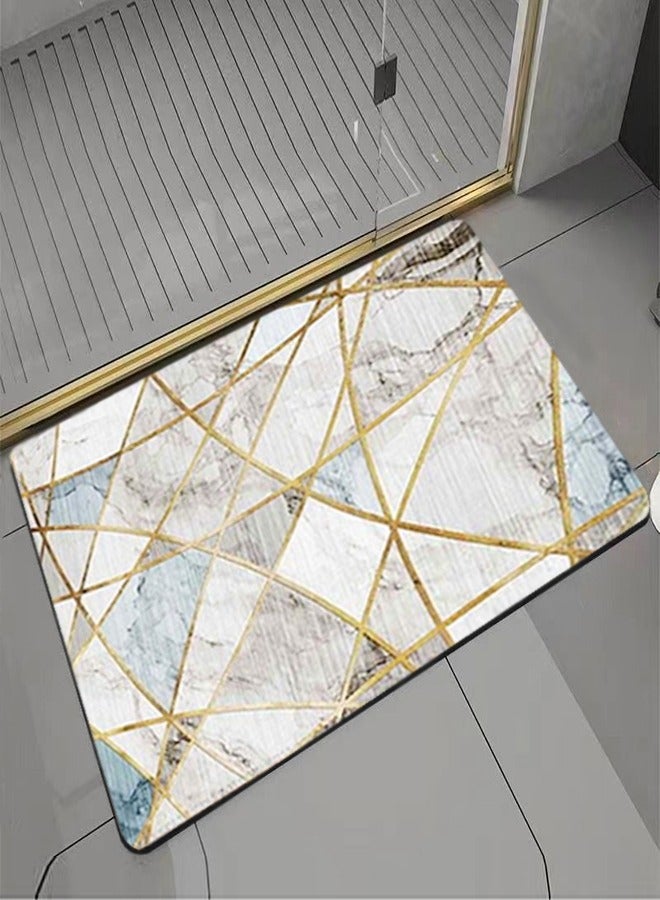 C&C Home 1-Piece Multipurpose Modern Geometric Design Non-Slip Kitchen Carpet Super Absorbent Bathroom Floor Mat Home Decor Rug 40x60 cm - Image 1