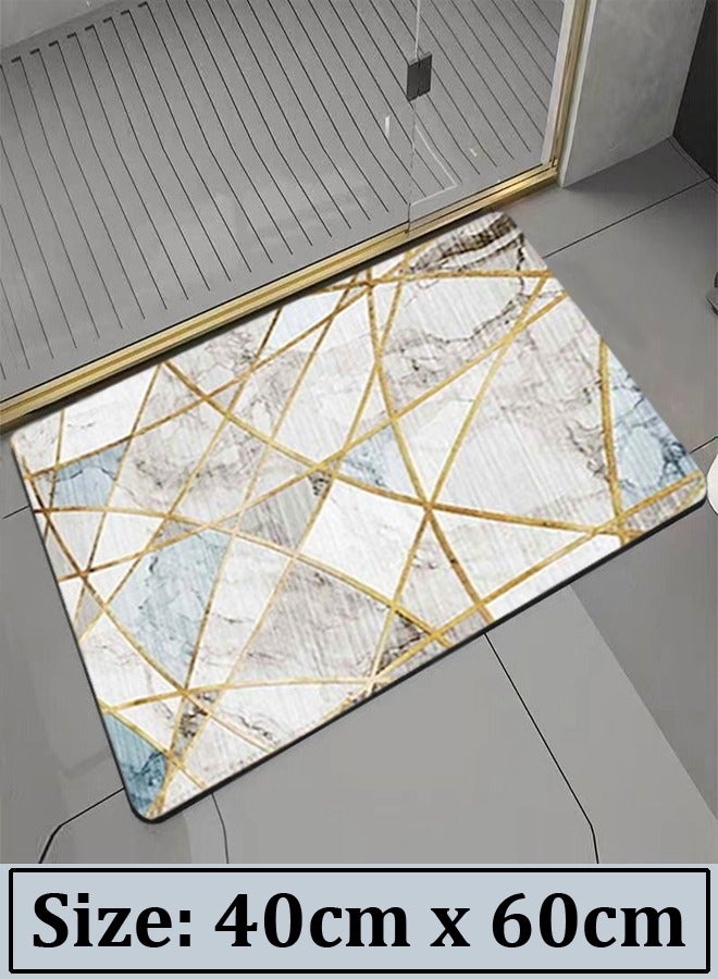 C&C Home 1-Piece Multipurpose Modern Geometric Design Non-Slip Kitchen Carpet Super Absorbent Bathroom Floor Mat Home Decor Rug 40x60 cm - Image 2