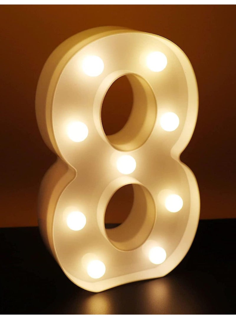 Vitacelli LEDs Numbers Light Standing Sign with Bulbs Night Lamp Warm White 8 - Image 1