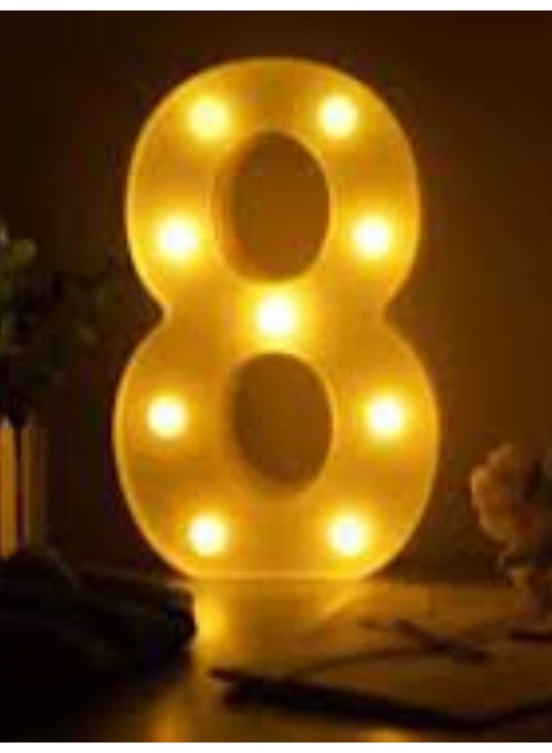 Vitacelli LEDs Numbers Light Standing Sign with Bulbs Night Lamp Warm White 8 - Image 2