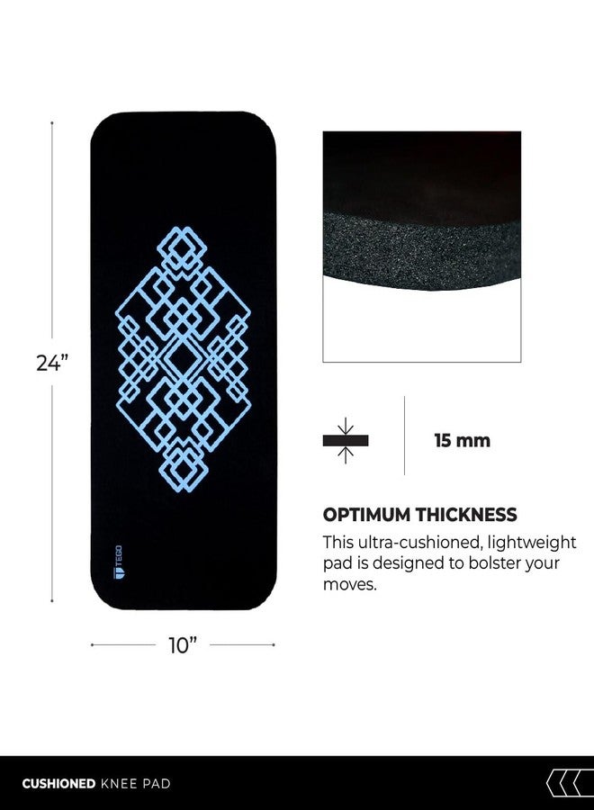 TEGO Stance Knee Pad | Joint Support Cushion for Yoga & Floor Workouts | Knees, Elbows & Wrists | Portable Fitness Pad (Black Blue, 25 x 60 x 1.5 (Thickness)) - Image 5