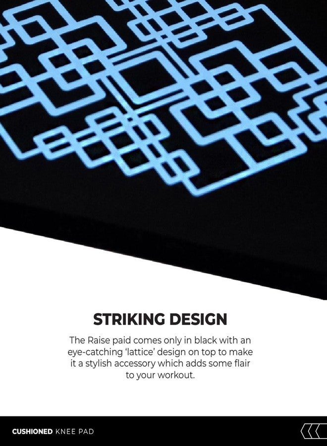 TEGO Stance Knee Pad | Joint Support Cushion for Yoga & Floor Workouts | Knees, Elbows & Wrists | Portable Fitness Pad (Black Blue, 25 x 60 x 1.5 (Thickness)) - Image 2