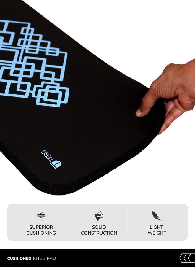 TEGO Stance Knee Pad | Joint Support Cushion for Yoga & Floor Workouts | Knees, Elbows & Wrists | Portable Fitness Pad (Black Blue, 25 x 60 x 1.5 (Thickness)) - Image 3