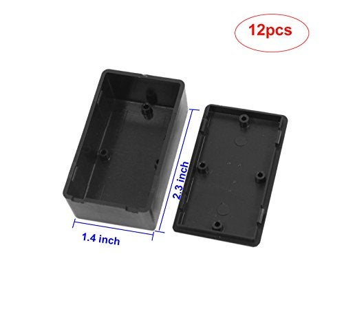 YXQ 60 x 36 x 25mm Waterproof Electric Project Case Junction Box with Cover Black Plastic, 12-Pack - Image 2