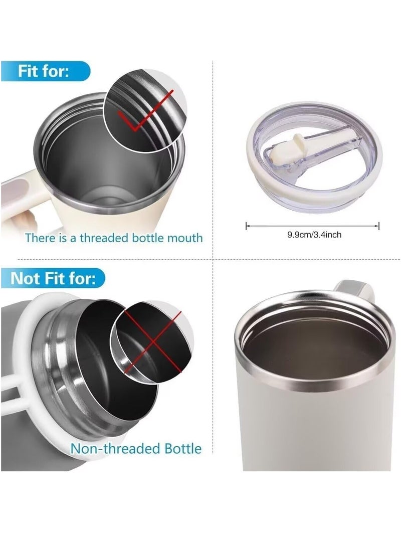 2 Pack Tumbler Flip Straw Lid Replacement  , Spill Proof Splash Resistant Tumbler Lids,Reusable Leak Proof Tumbler Cover for Accessories，white - Image 3