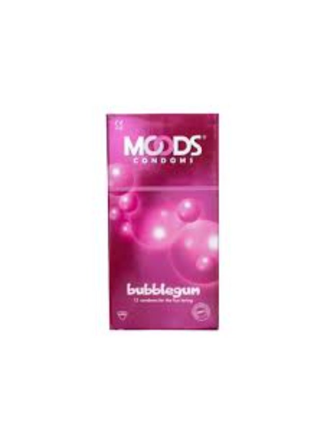 MOODS BUBBLE GUM  CONDOMS 12'S