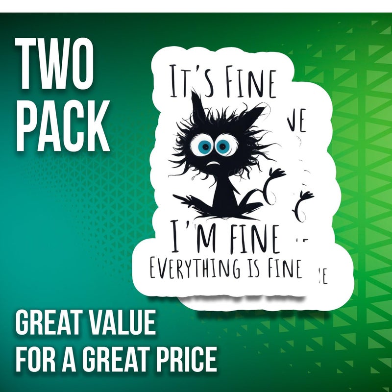 Printlabz 2 Pack 5" Black Cat Fine I'm Fine Magnet - Thick Strong Magnet - Made in USA - Image 5