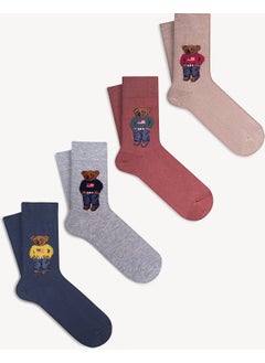 Mono Socks 4-Piece Teddy Bear Socks 