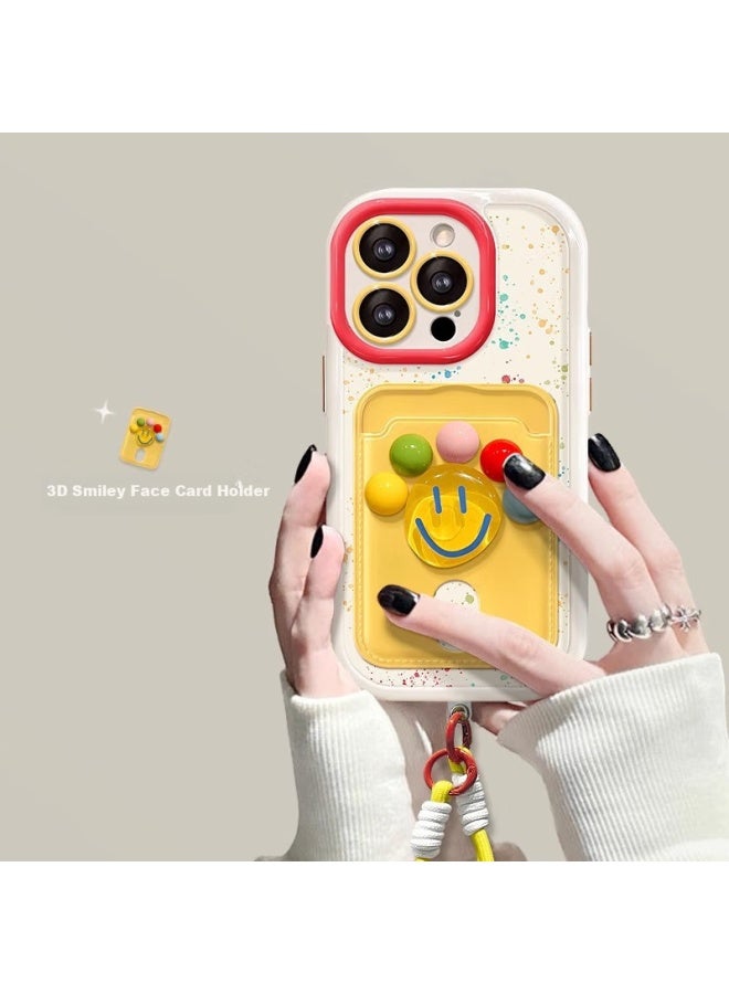 Zitai 3d Cartoon Smiley Face Iphone 15 Pro Max Case, Creative Shockproof Protective Cover For Apple 15 Phone With Hanging Rope - Image 3