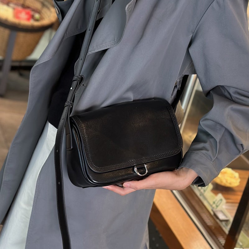 2025 Spring And Top Layer Vegetable Tanned Cowhide Simple Elegant Versatile Single Shoulder Genuine Leather Women'S Bag - Image 5