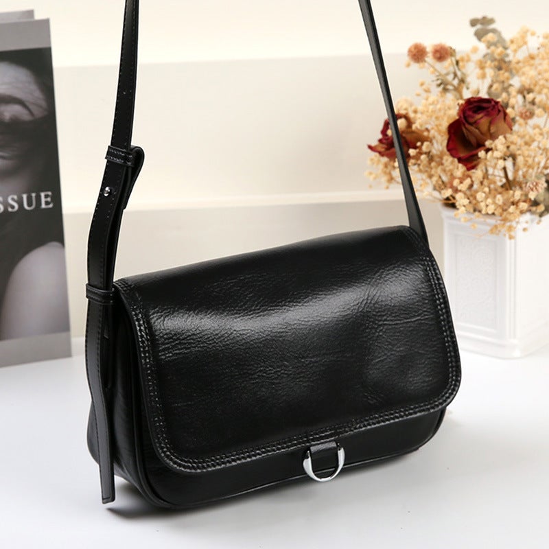 2025 Spring And Top Layer Vegetable Tanned Cowhide Simple Elegant Versatile Single Shoulder Genuine Leather Women'S Bag - Image 4