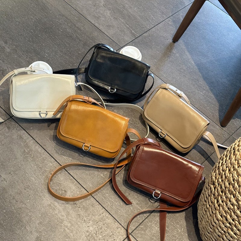 2025 Spring And Top Layer Vegetable Tanned Cowhide Simple Elegant Versatile Single Shoulder Genuine Leather Women'S Bag - Image 1