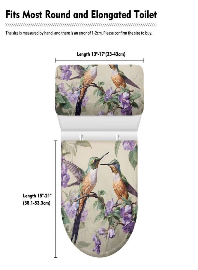 Vanideaoty Hummingbird Toilet Seat Cover Elongated Floral Toilet Lid Cover Blue Novelty Replacement Bathroom Accessories - Image 5