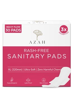 AZAH Sanitary Pads for Women XL [Pack of 30] 100% Rash-Free sanitary napkins | 3x More Absorption, Cottony Soft and Dry Top Cover for heavy Flow | Toxin Free, Locks Odour, Leak-Proof - pzsku/Z9D5B7A328938C625D654Z/45/1741148877/7a873507-ec8a-47af-b33c-802aa0a03b41